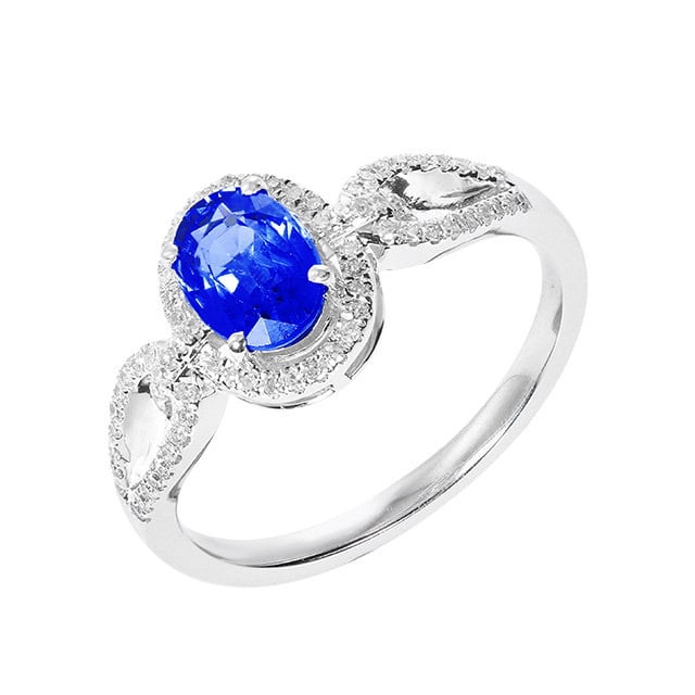 14k Gold 1.41 Ctw Natural Sapphire & Diamond Ring - 5