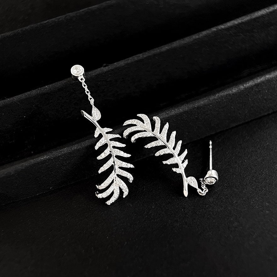 14k Gold 0.5 Ct Natural H Diamond Earrings - 4