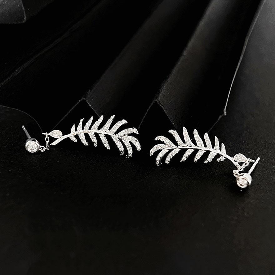 14k Gold 0.5 Ct Natural H Diamond Earrings - 5