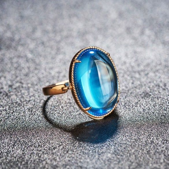 14k Gold 15.52 Ct Natural Topaz Ring - 4