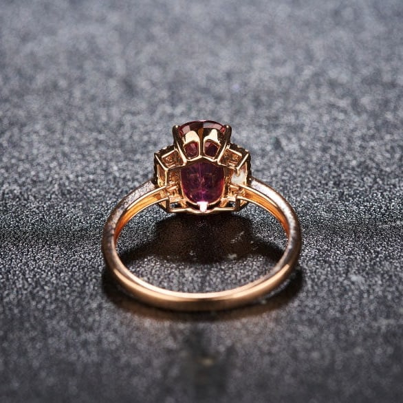 14k Gold 1.82 Ct Natural Tourmaline & Diamond Ring - 5