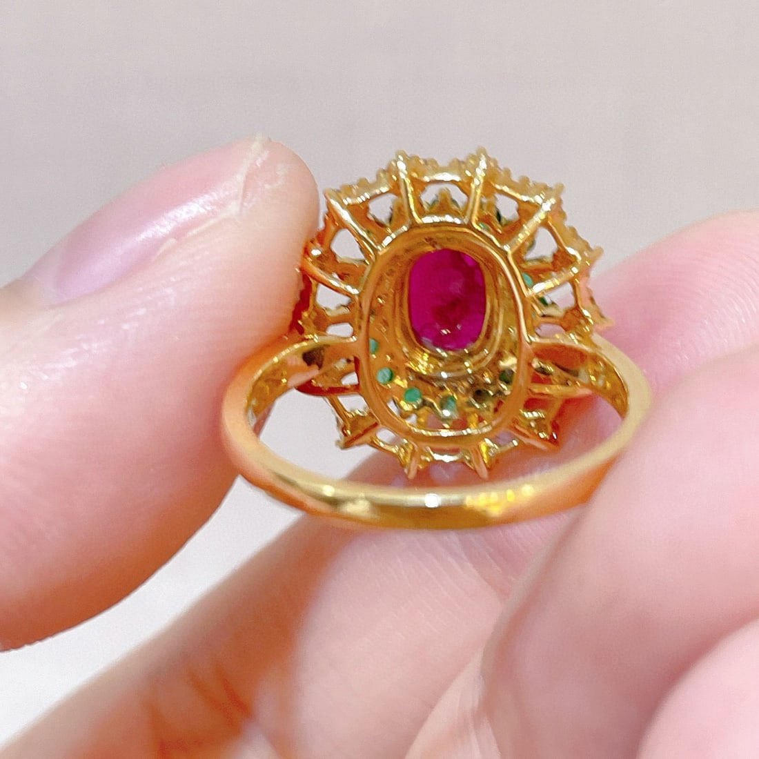 14k Gold 1.21 Ctw Natural Ruby & Diamond Ring - 5
