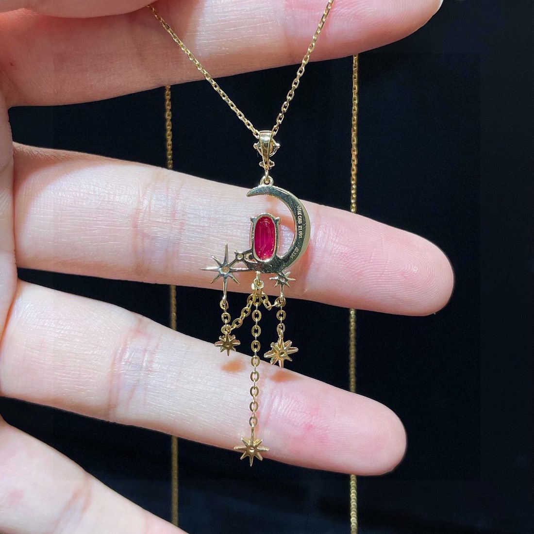 14k Gold 1.43 Ctw Natural Ruby & Diamond Pendant( Without Chain ) - 5