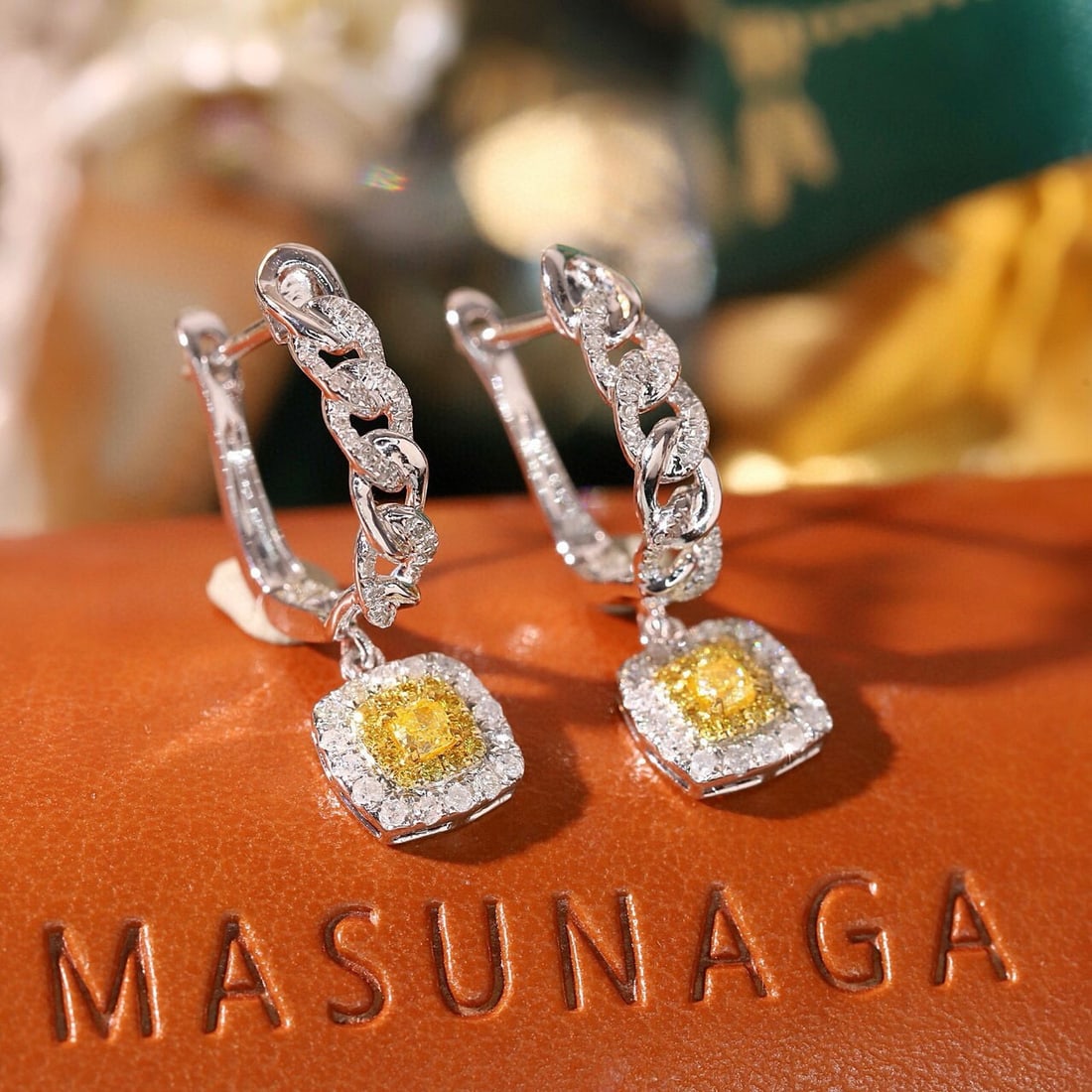 14k Gold 0.62 Ctw Natural Yellow Diamond & Diamond Earrings - 7