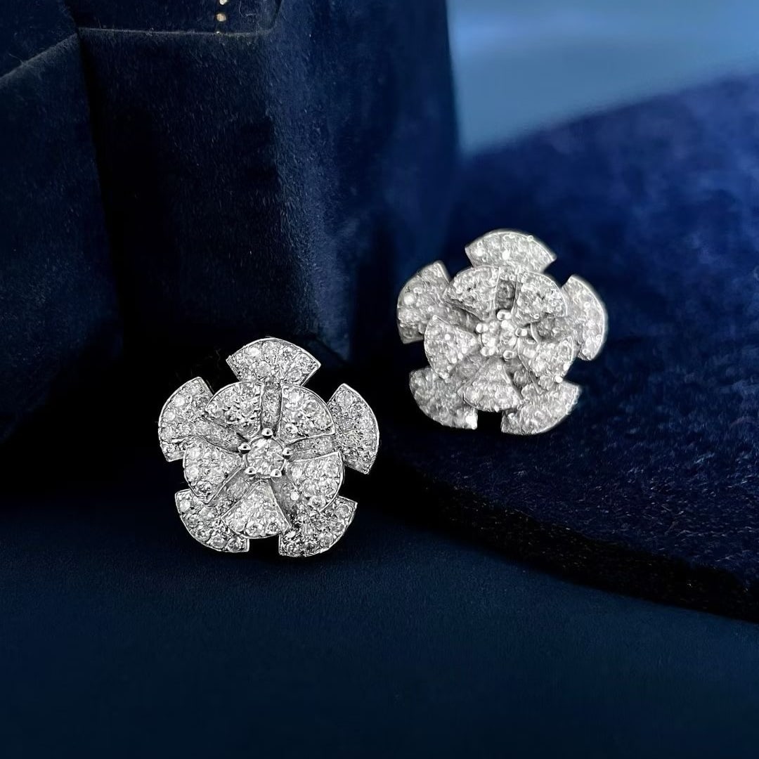 14k Gold 1 Ct Natural H Diamond Earrings - 2