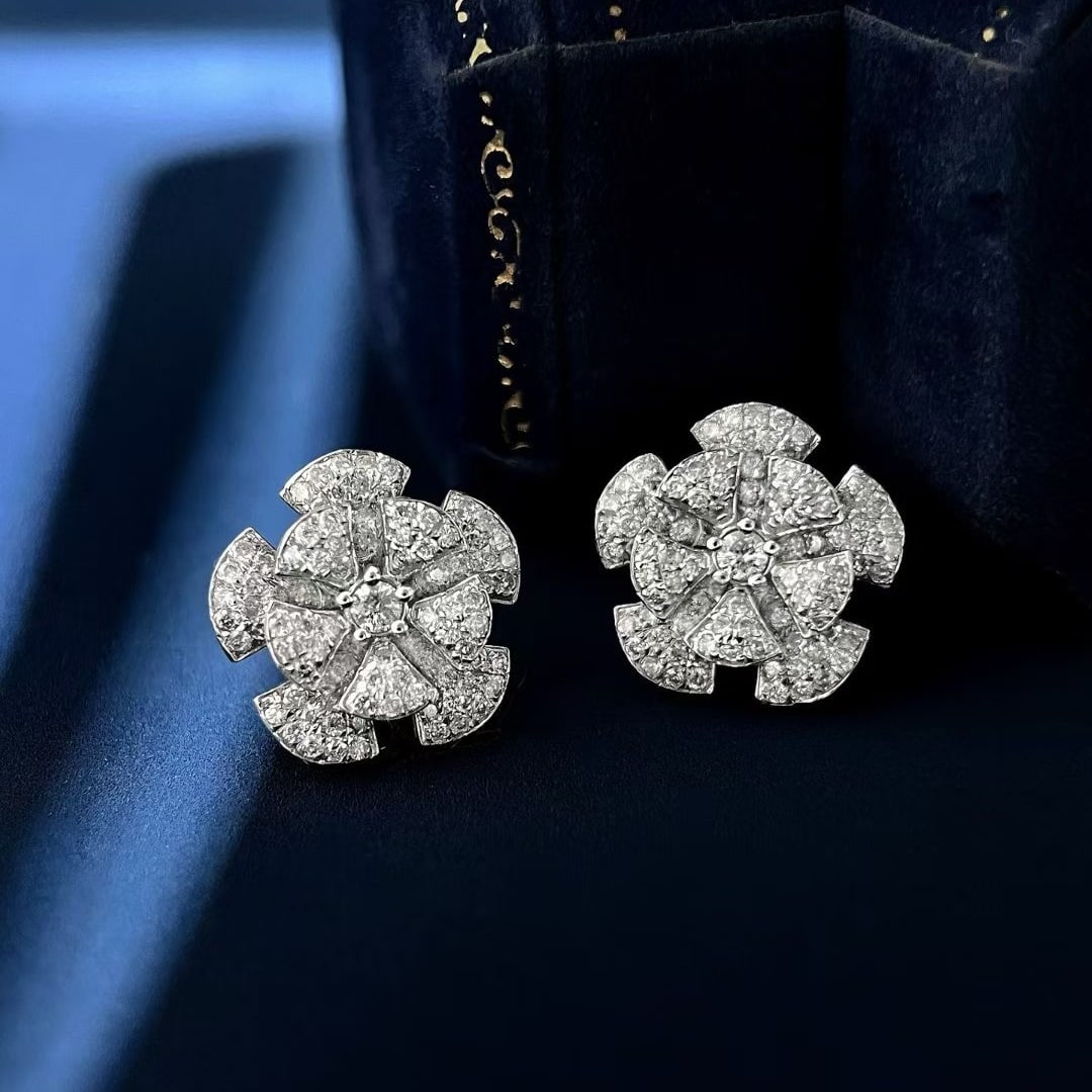 14k Gold 1 Ct Natural H Diamond Earrings - 3