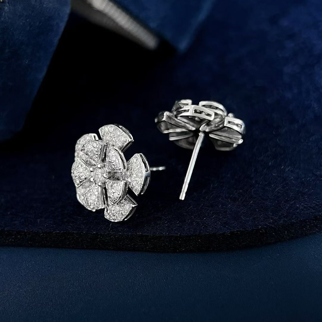 14k Gold 1 Ct Natural H Diamond Earrings - 4