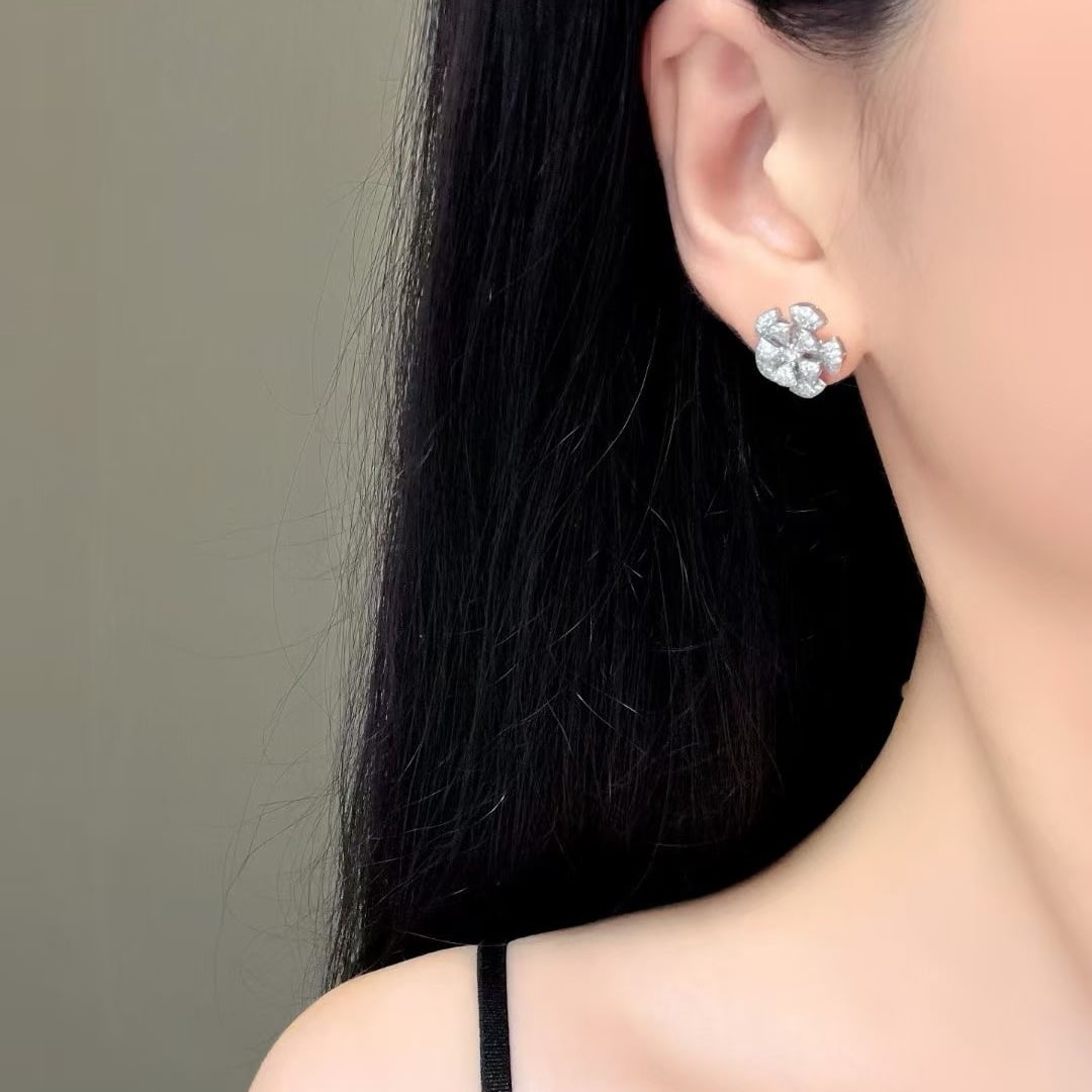 14k Gold 1 Ct Natural H Diamond Earrings - 6