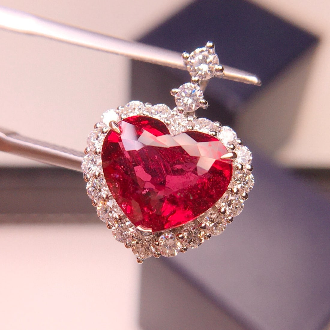 14k Gold 4.1 Ct Natural Tourmaline & Diamond Pendant( Without Chain ) - 6