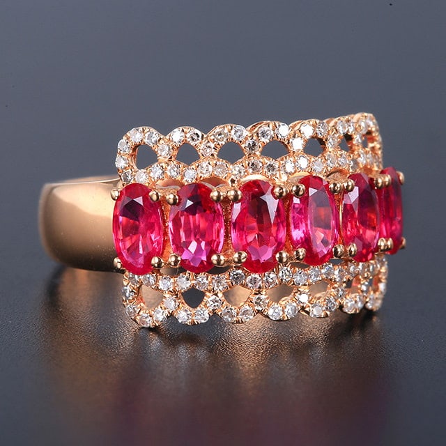 14k Gold 1.66 Ctw Natural Ruby & Diamond Ring - 3