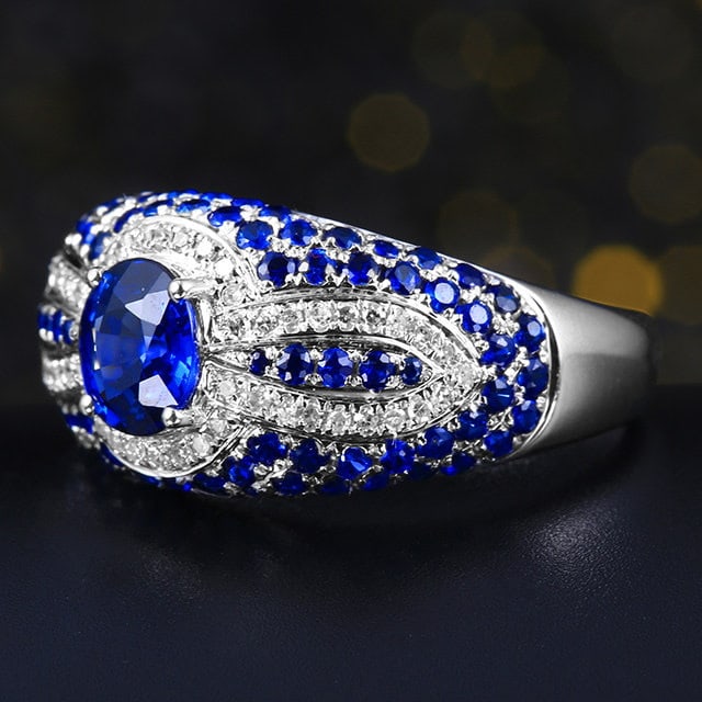 14k Gold 1.31 Ctw Natural Sapphire & Sapphire Ring - 2