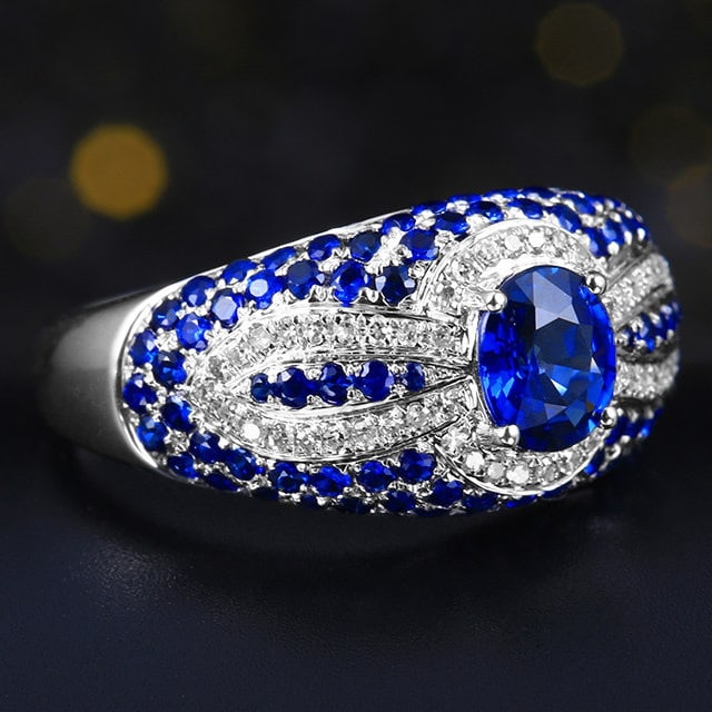 14k Gold 1.31 Ctw Natural Sapphire & Sapphire Ring - 3