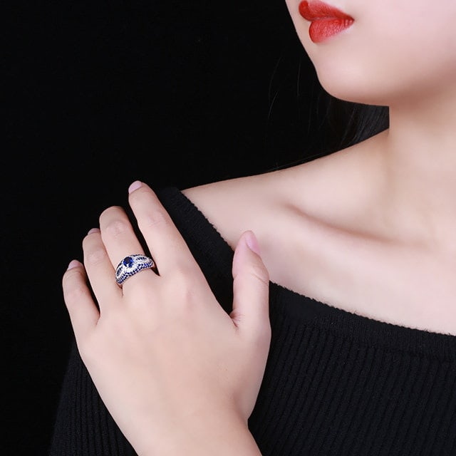 14k Gold 1.31 Ctw Natural Sapphire & Sapphire Ring - 5