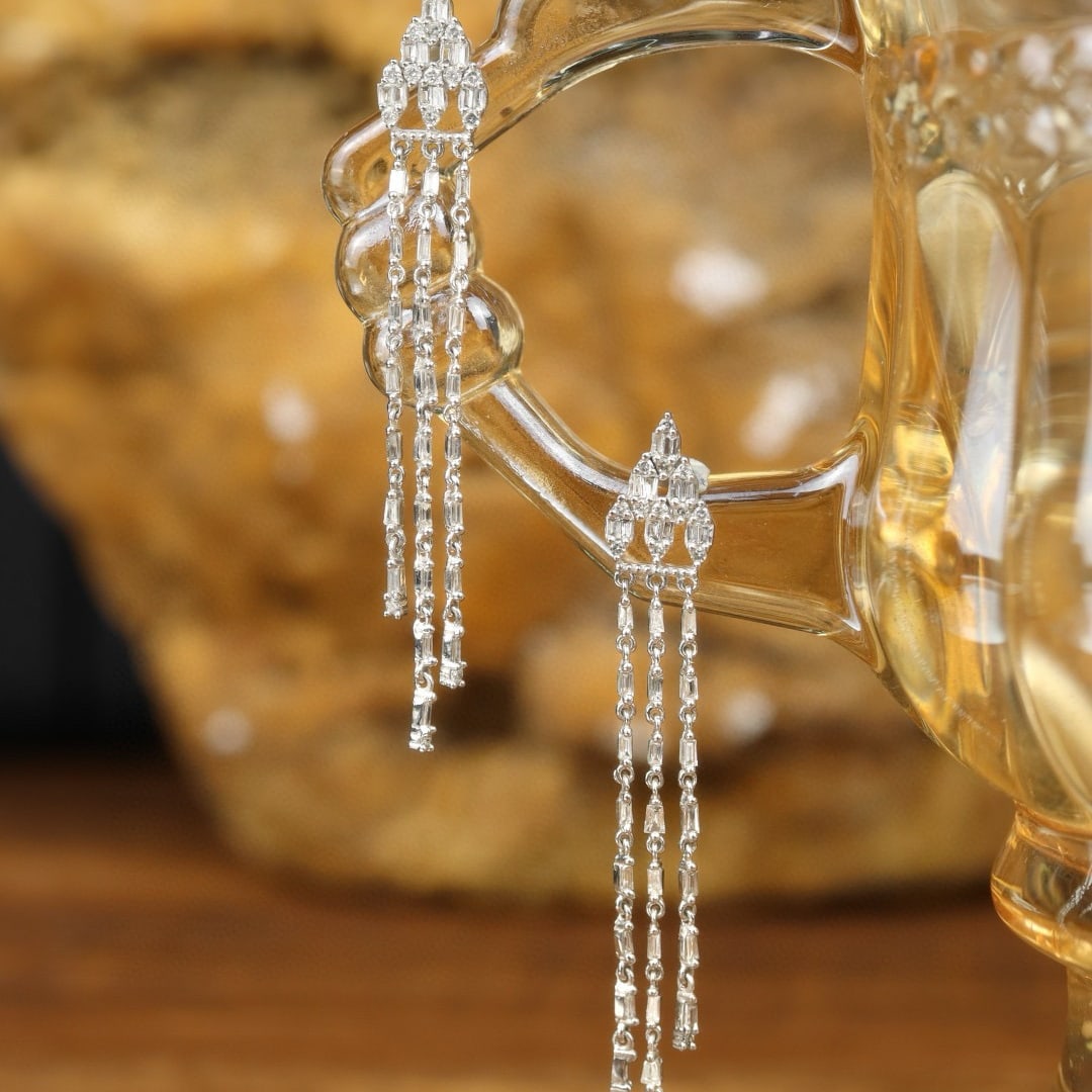 14k Gold 0.60 Ct Natural H Diamond Earrings - 3