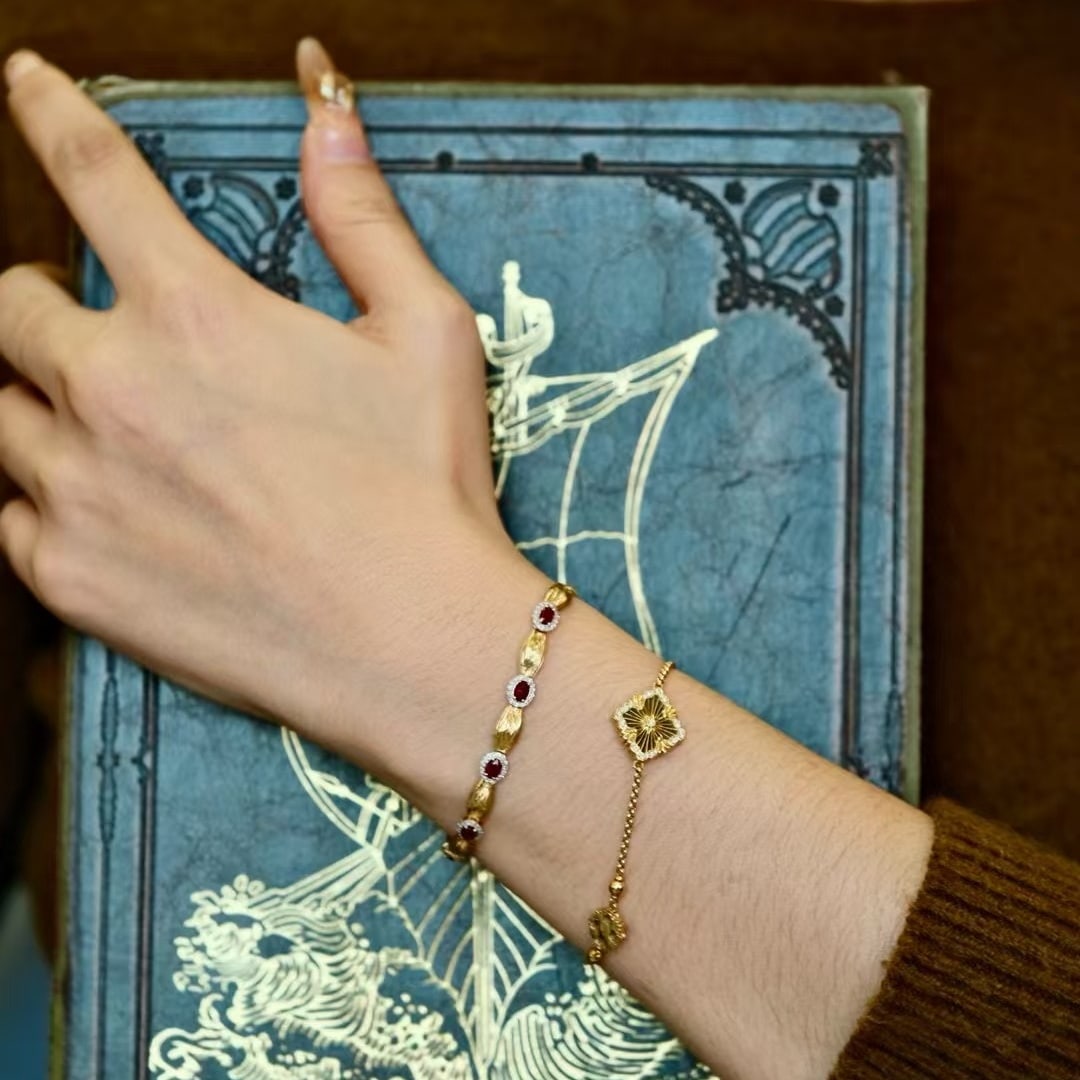 14k Gold 1.4 Ctw Natural Ruby & Diamond Bracelet - 3