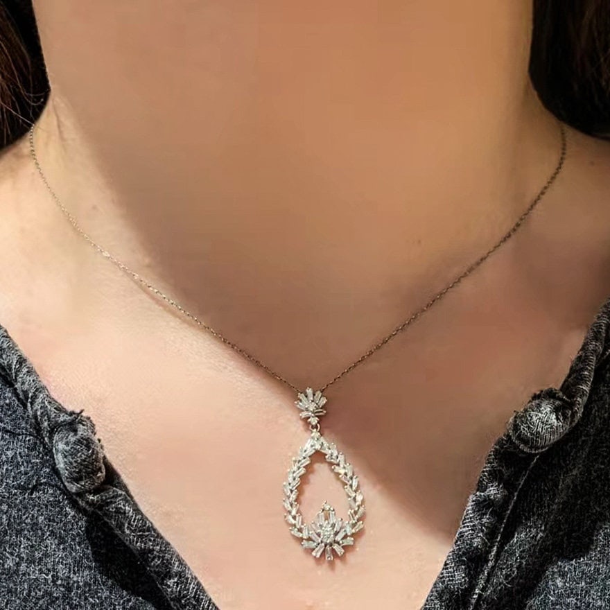 14k Gold 0.85 Ct Natural H Diamond Pendant( Without Chain ) - 7