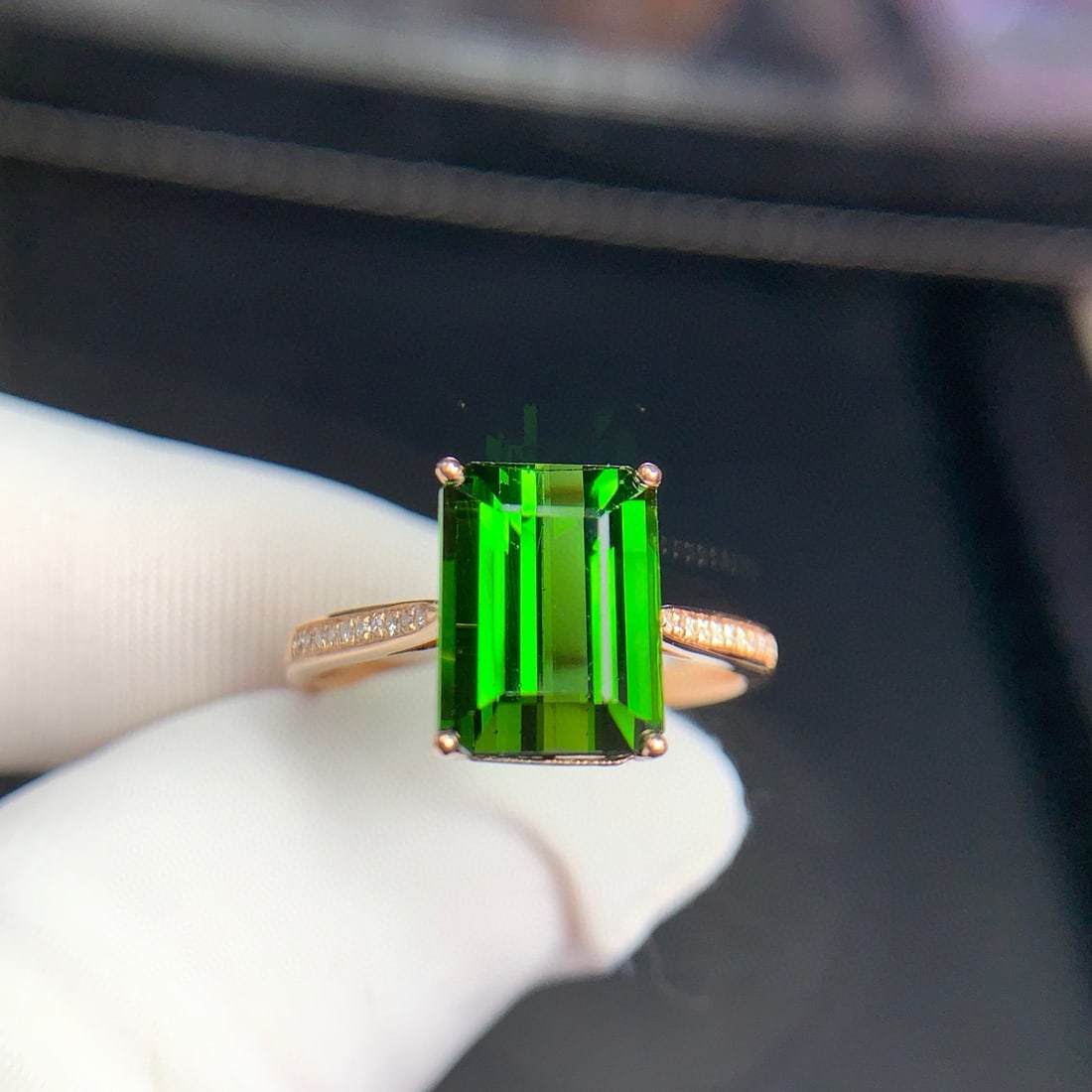 14k Gold 3.8 Ct Natural Tourmaline & Diamond Ring - 4