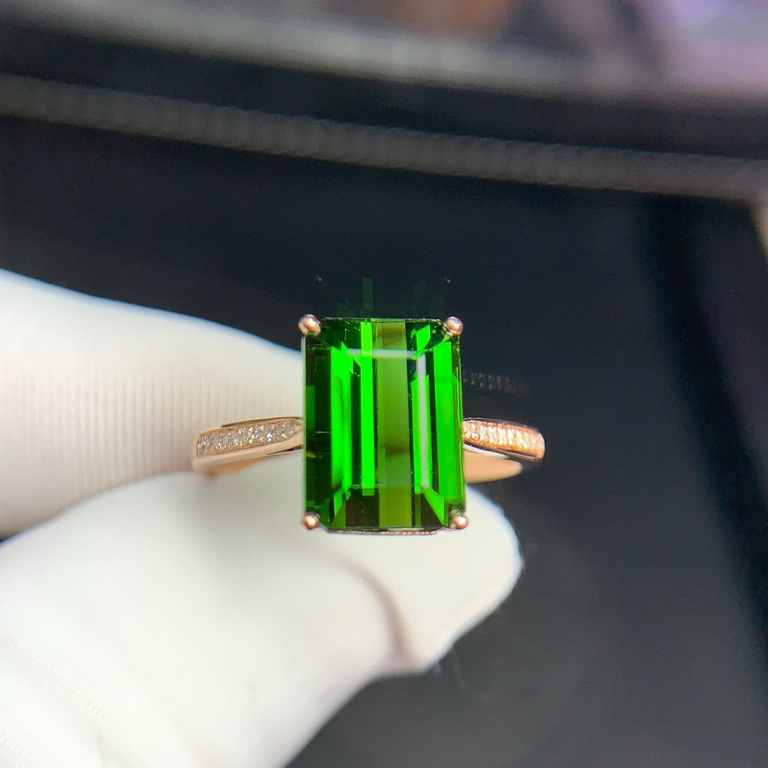 14k Gold 3.8 Ct Natural Tourmaline & Diamond Ring - 5