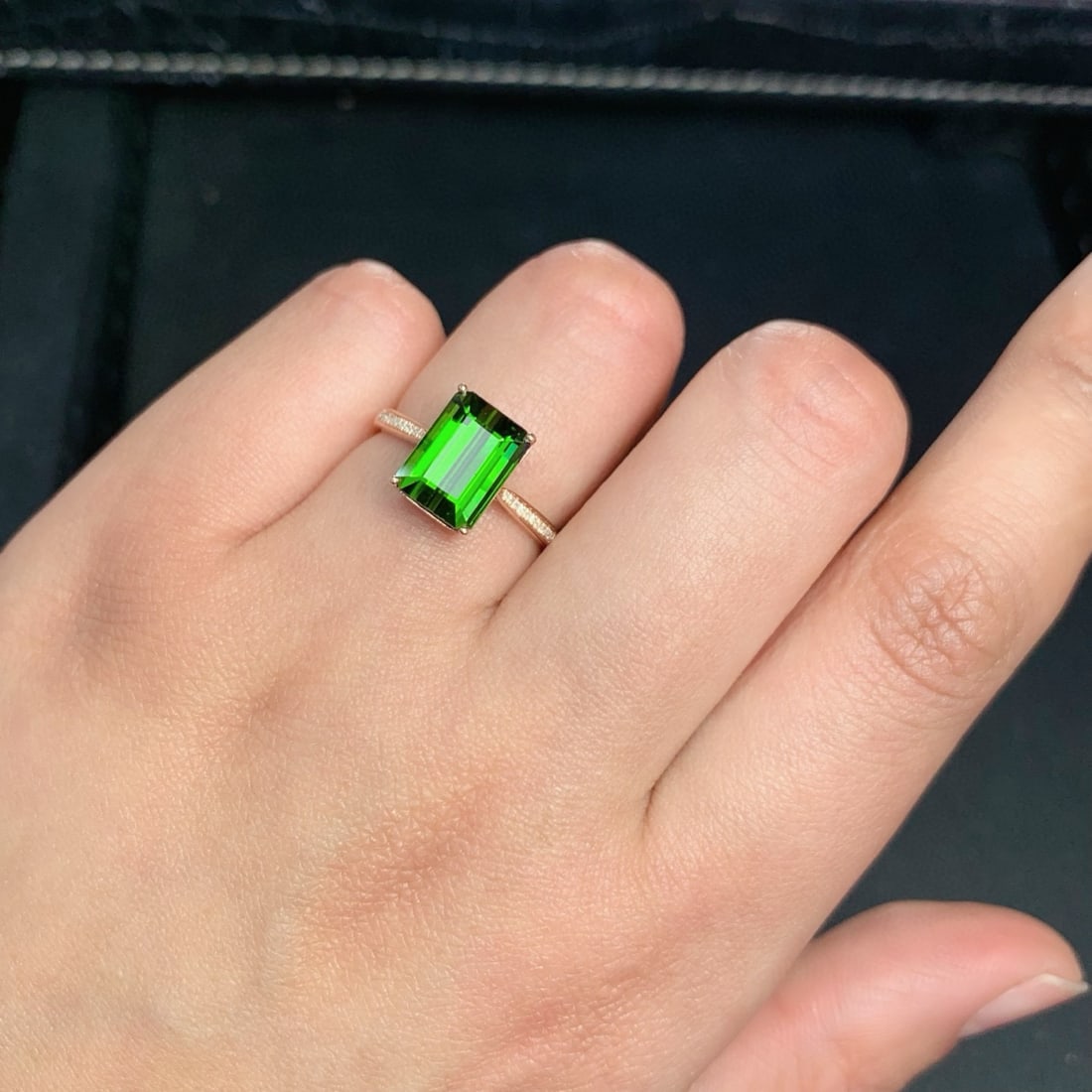 14k Gold 3.8 Ct Natural Tourmaline & Diamond Ring - 9