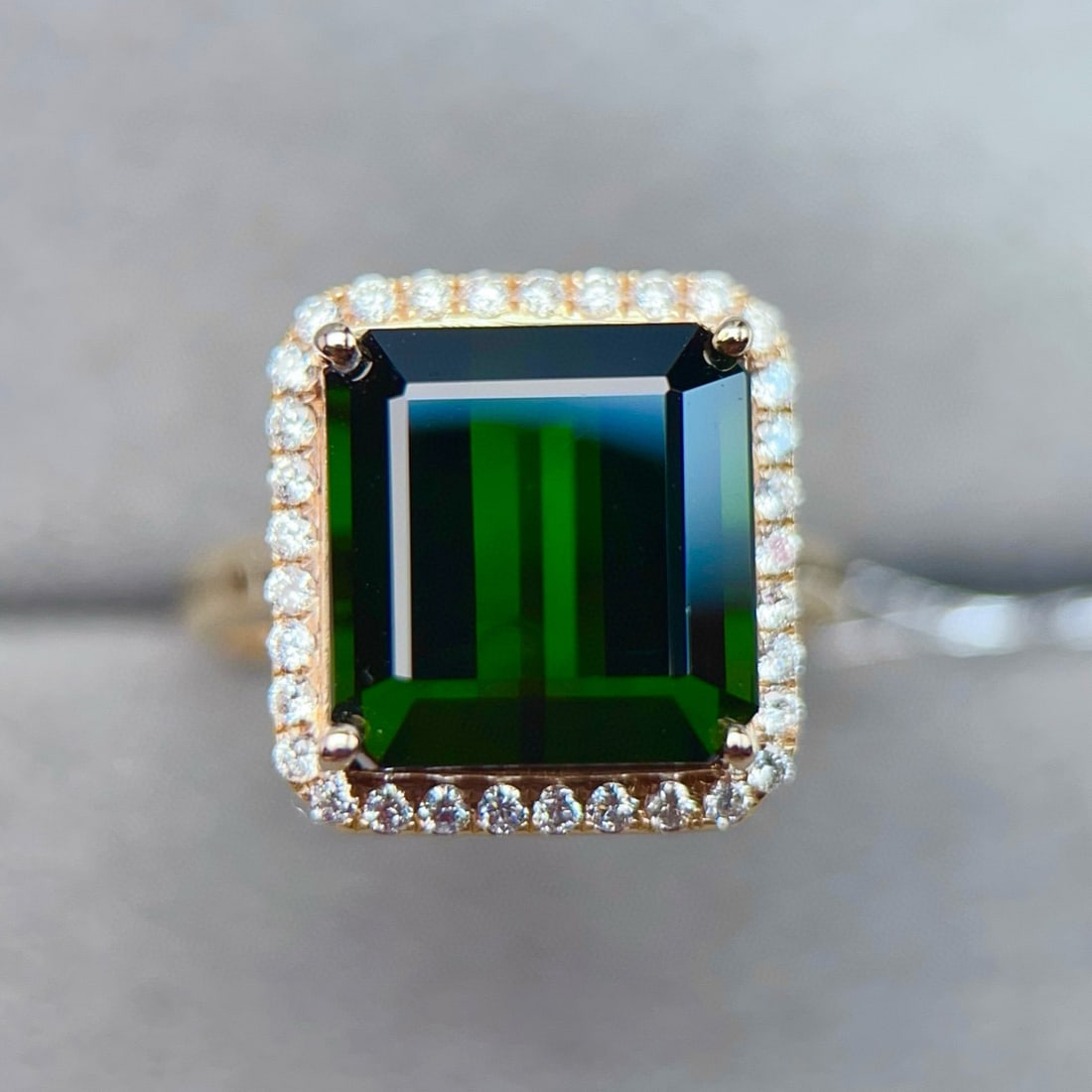 14k Gold 8.58 Ctw Natural Tourmaline & Diamond Ring - 2