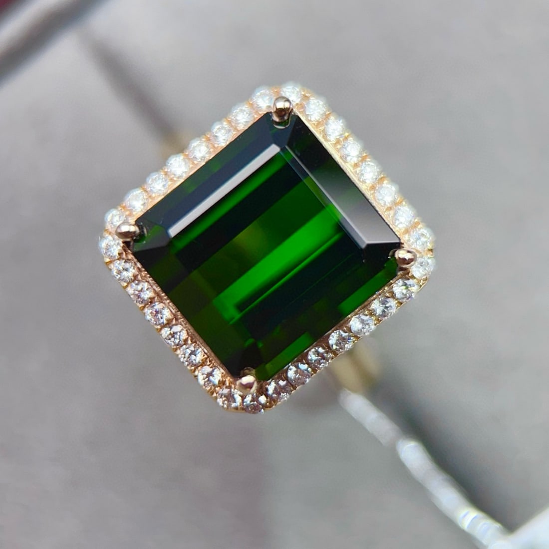 14k Gold 8.58 Ctw Natural Tourmaline & Diamond Ring - 3