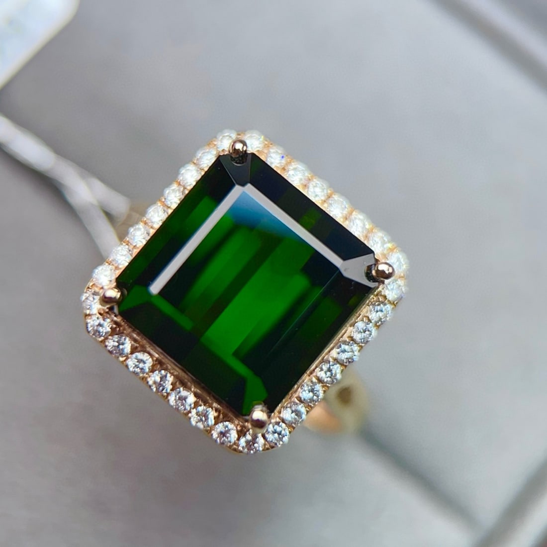 14k Gold 8.58 Ctw Natural Tourmaline & Diamond Ring - 4