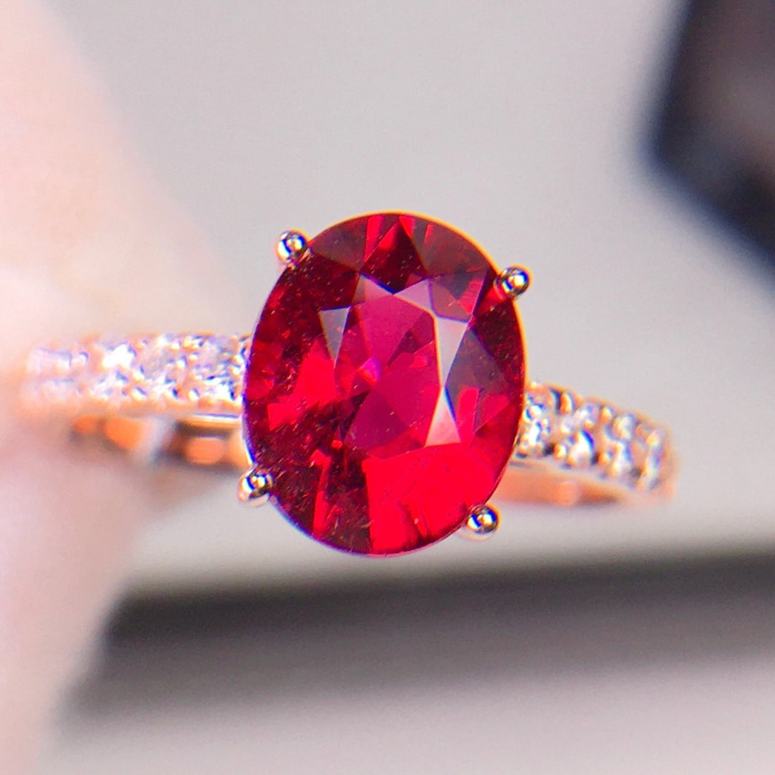 14k Gold 2.1 Ct Natural Tourmaline & Diamond Ring - 3