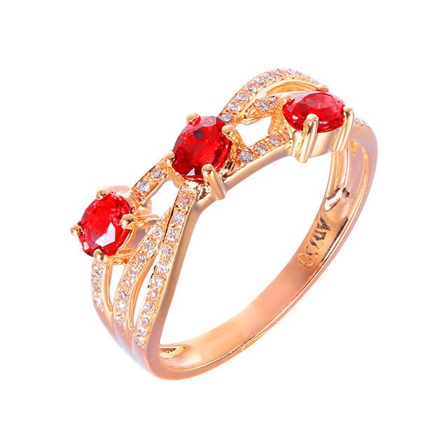 14k Gold 0.97 Ctw Natural Ruby & Diamond Ring - 5