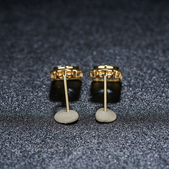 14k Gold 3.11 Ct Natural Aquamarine Earrings - 4