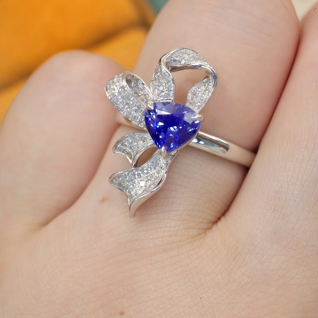 14k Gold 1.49 Ctw Natural Sapphire & Diamond Ring - 5