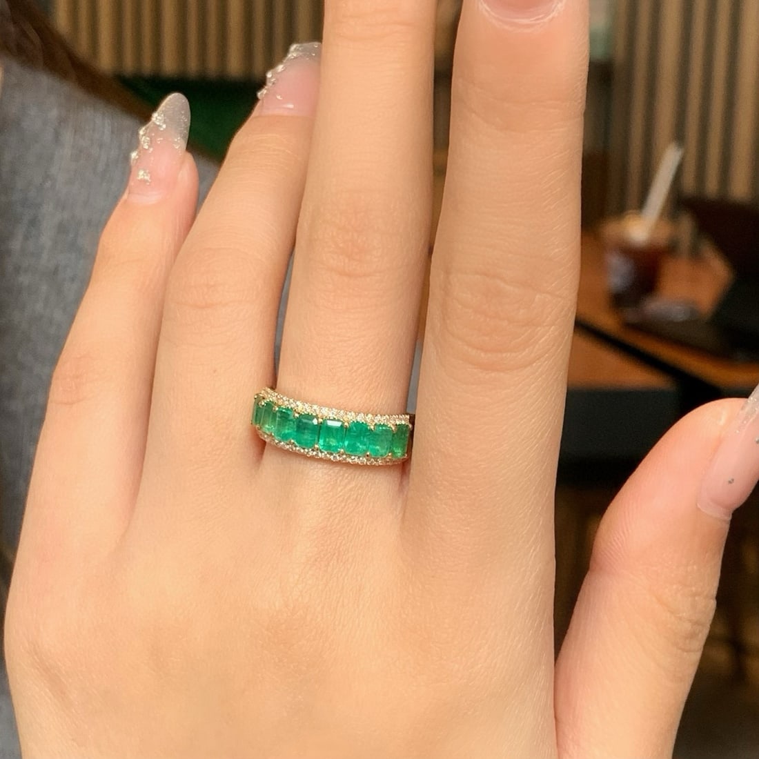 14k Gold 2.04 Ctw Natural Emerald & Diamond Ring - 5