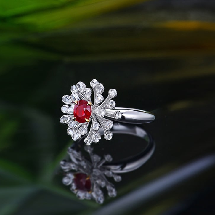 14k Gold 1.03 Ctw Natural Ruby & Diamond Ring - 3