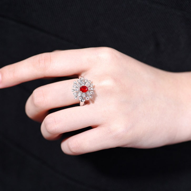 14k Gold 1.03 Ctw Natural Ruby & Diamond Ring - 6