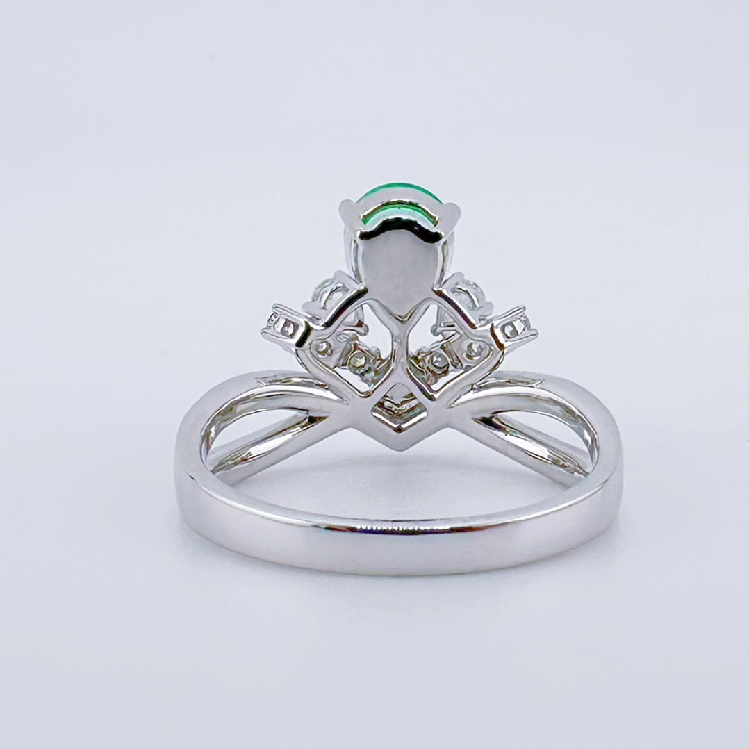 14k Gold 1.31 Ctw Natural Emerald & Diamond Ring - 4