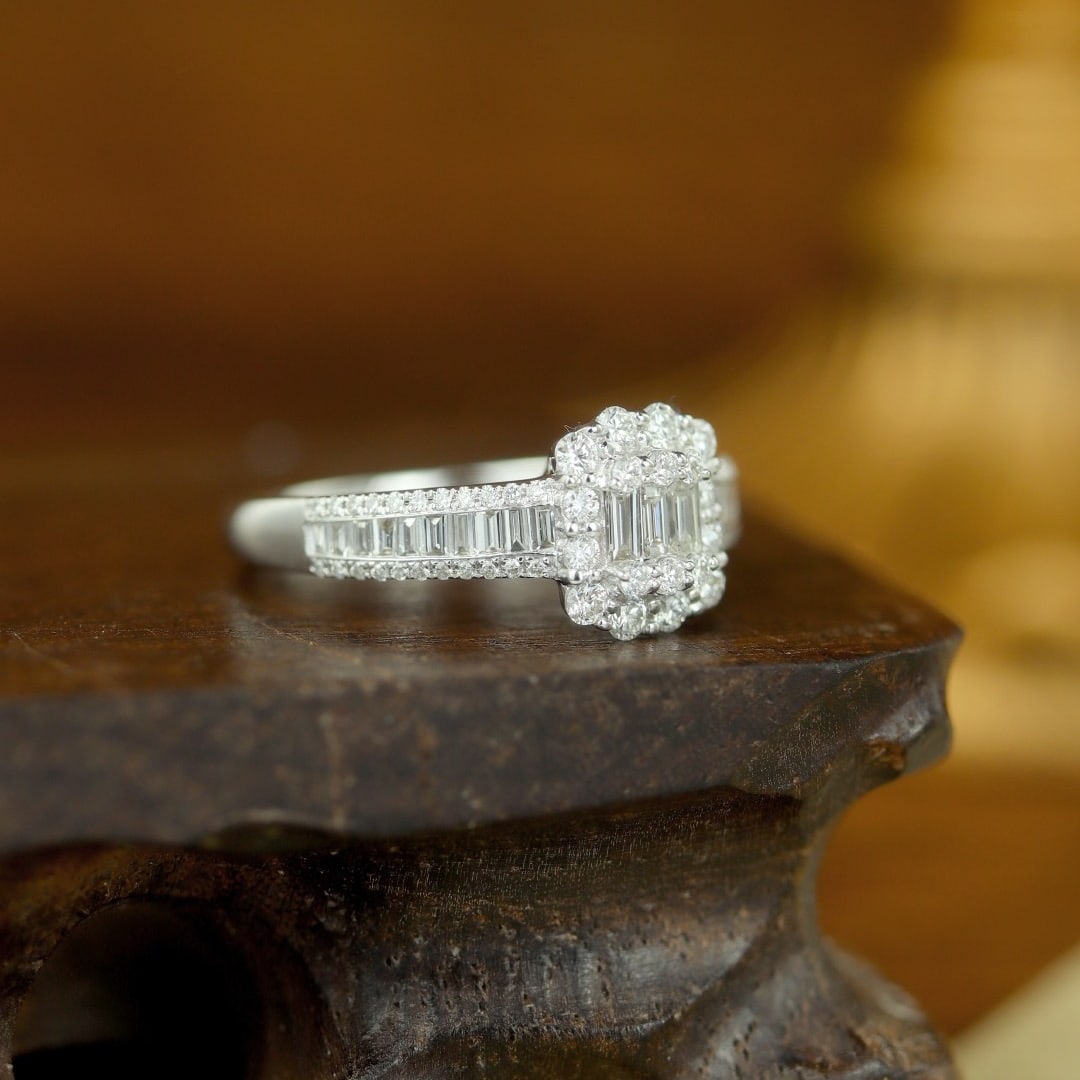 14k Gold 1 Ct Natural H Diamond Ring - 3