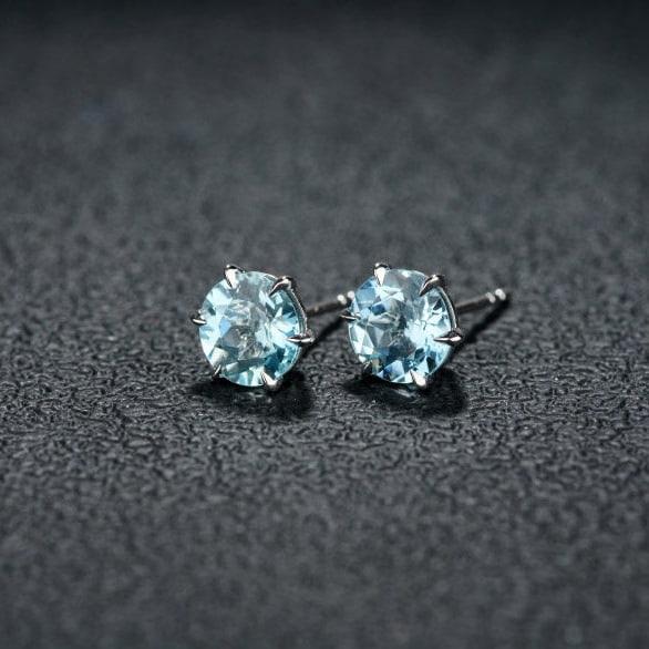 14k Gold 2.42 Ct Natural Aquamarine Earrings - 3
