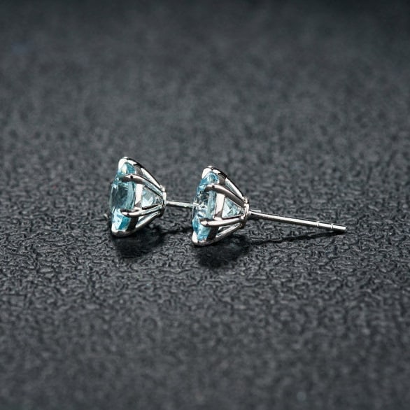 14k Gold 2.42 Ct Natural Aquamarine Earrings - 4