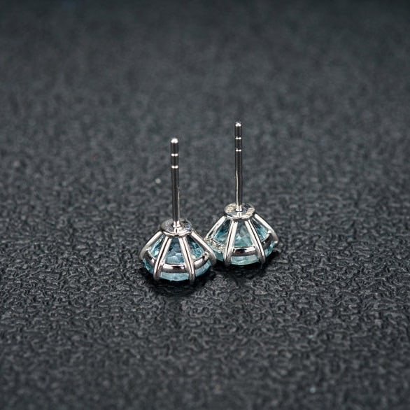 14k Gold 2.42 Ct Natural Aquamarine Earrings - 6