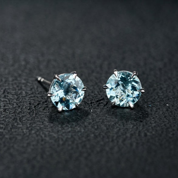 14k Gold 2.42 Ct Natural Aquamarine Earrings - 7