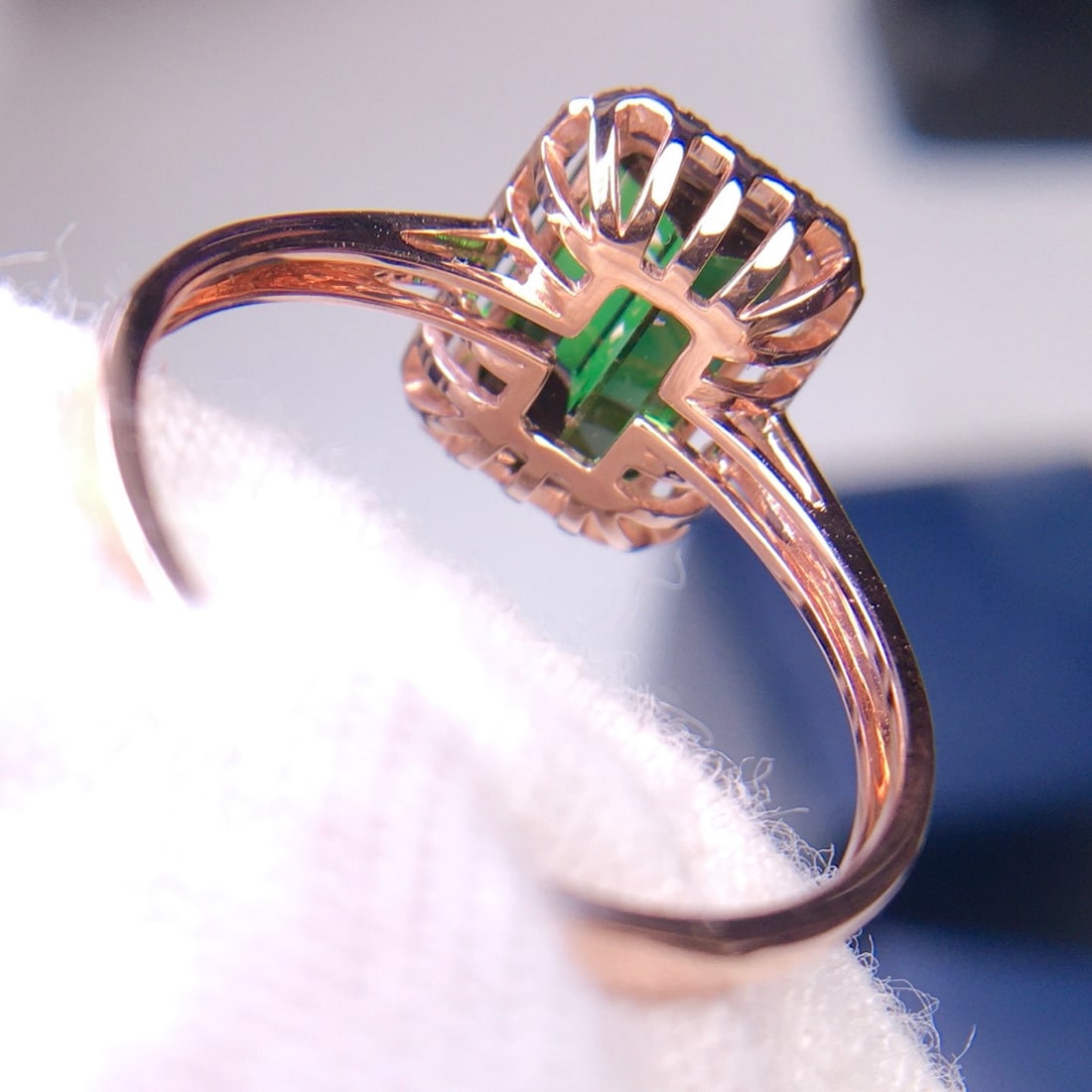 14k Gold 2.3 Ct Natural Tourmaline & Diamond Ring - 7