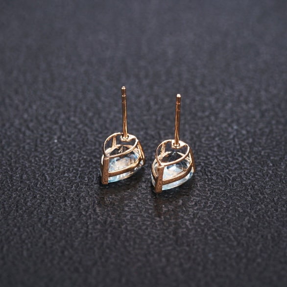 14k Gold 3.6 Ct Natural Aquamarine Earrings - 7