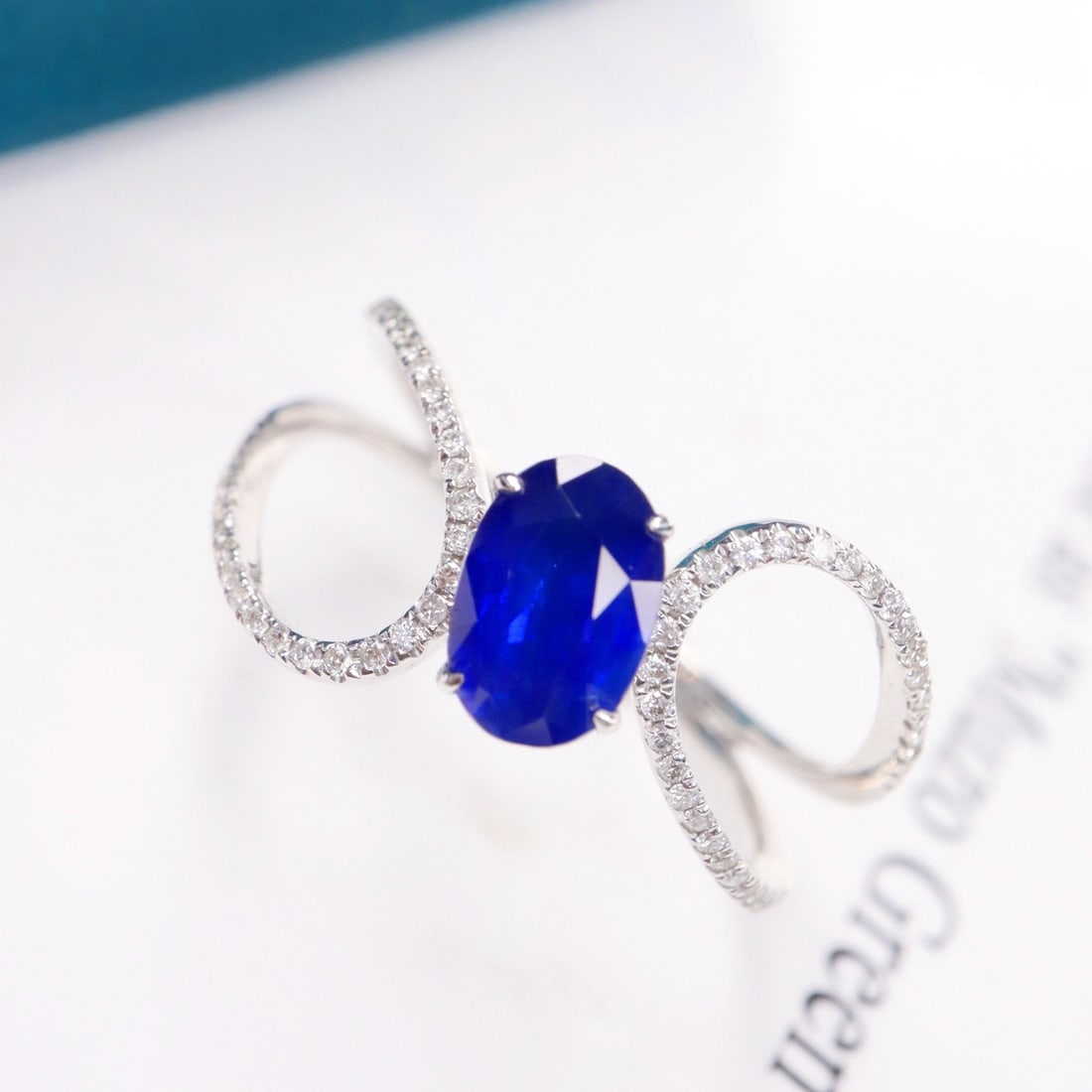 14k Gold 1.31 Ctw Natural Sapphire & Diamond Ring - 2