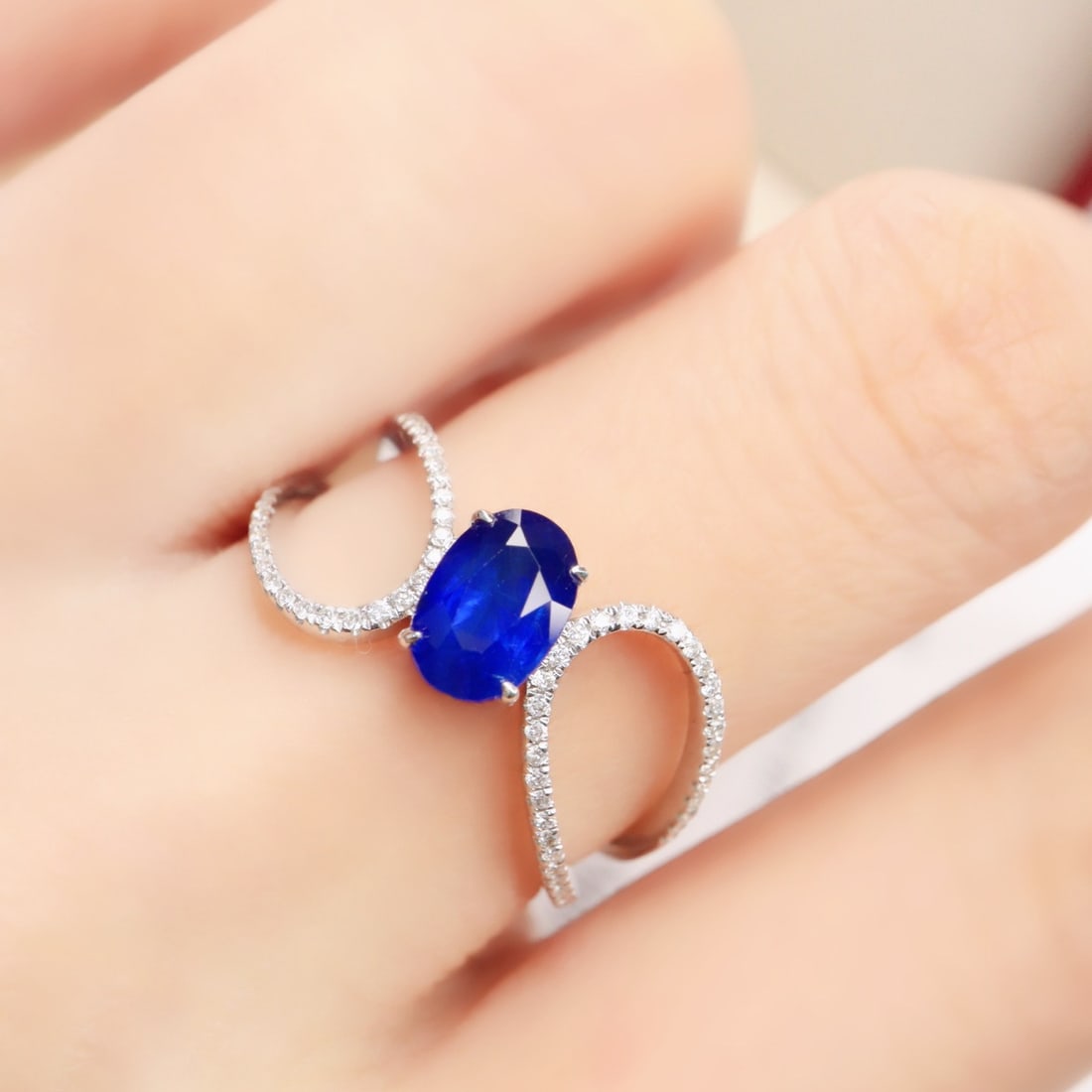 14k Gold 1.31 Ctw Natural Sapphire & Diamond Ring - 5