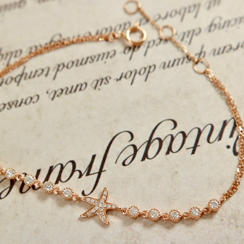 14k Gold 0.22 Ct Natural H Diamond Bracelet - 6