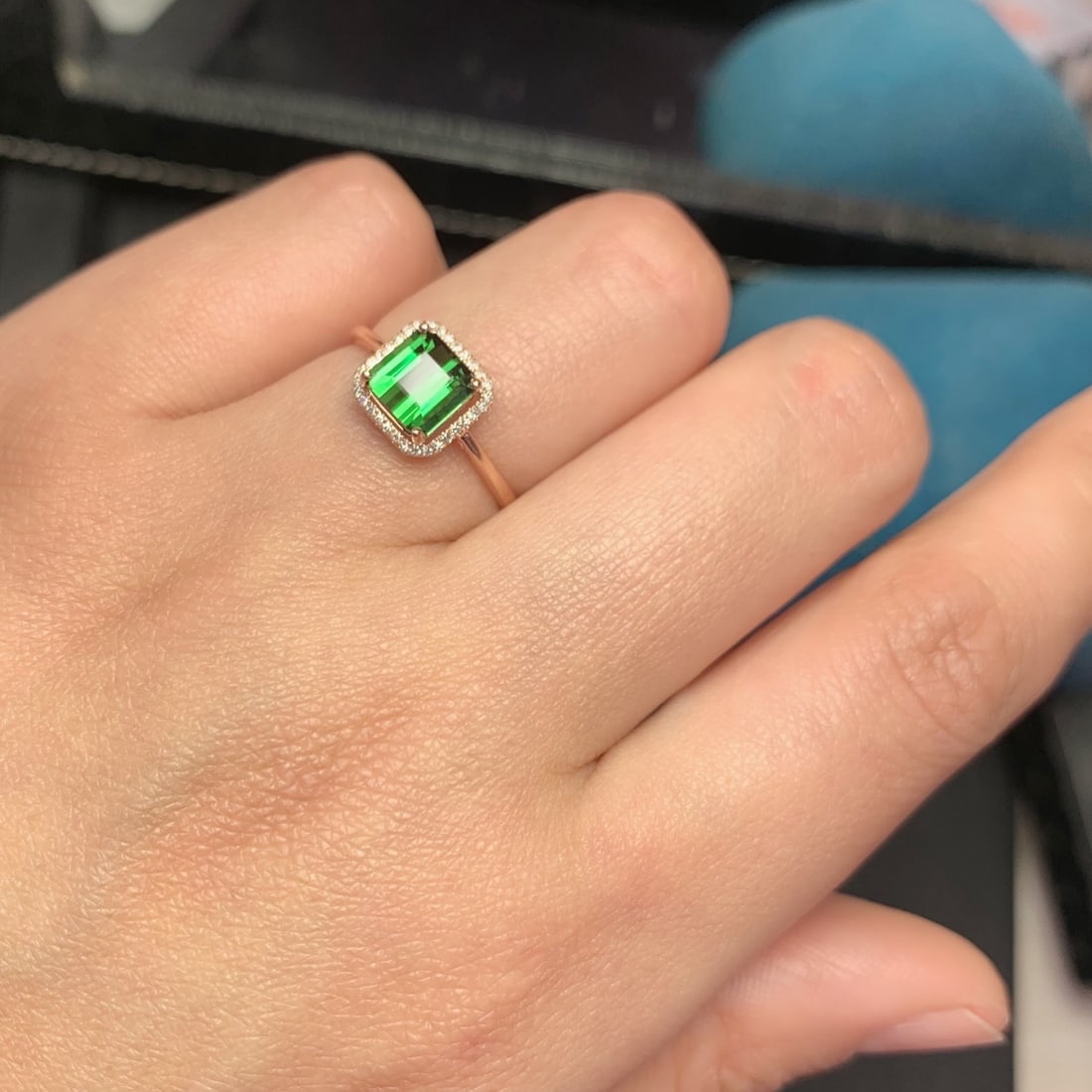 14k Gold 1.5 Ct Natural Tourmaline & Diamond Ring - 9