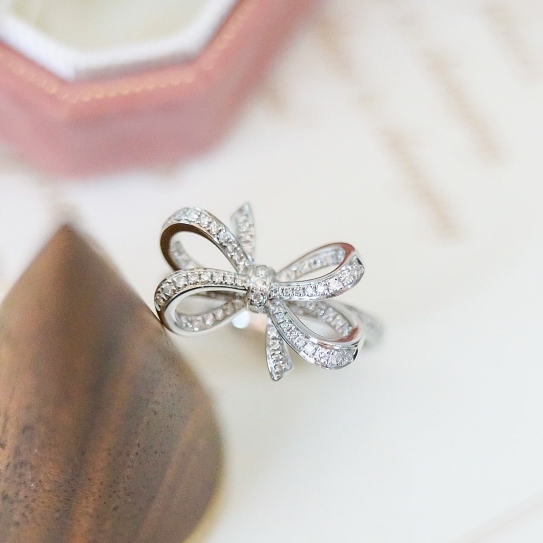 14k Gold 0.28 Ct Natural H Diamond Ring - 4