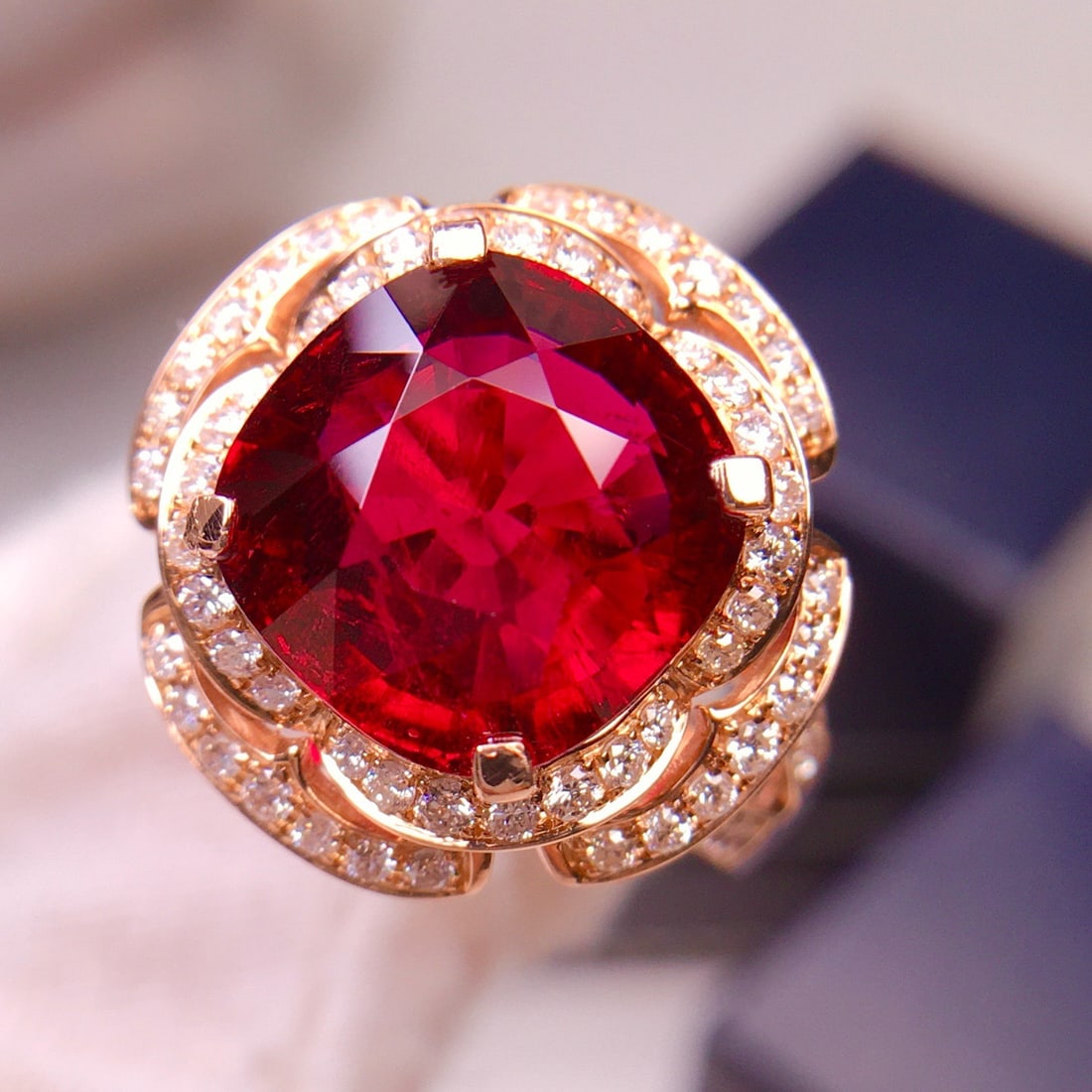 14k Gold 6.95 Ct Natural Tourmaline & Diamond Ring - 6