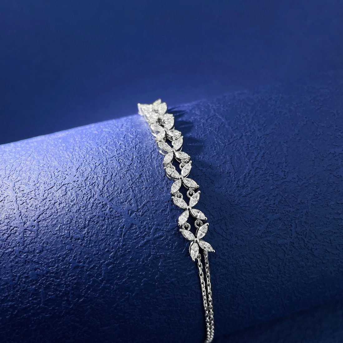 14k Gold 0.92 Ct Natural H Diamond Bracelet - 3