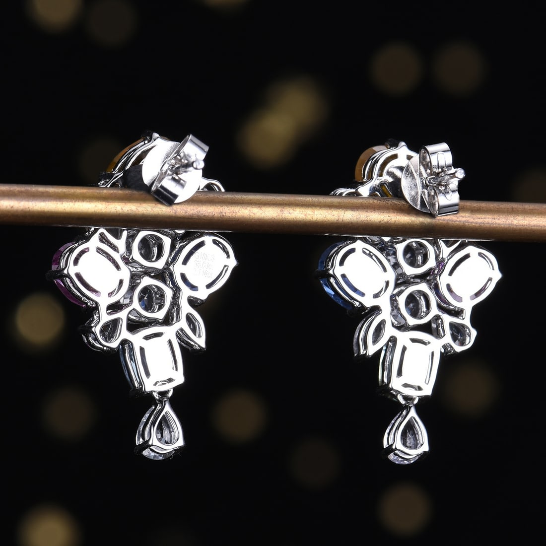 14k Gold 7.14 Ctw Natural Sapphire & Sapphire Earrings - 3