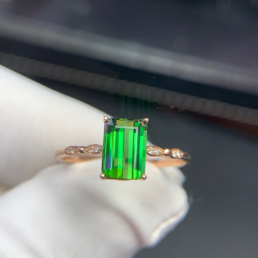 14k Gold 1.22 Ct Natural Tourmaline & Diamond Ring - 3